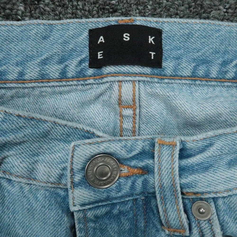 Asket Jeans Mens 31x30 Blue The Washed Denim Straight 5 Pocket Light